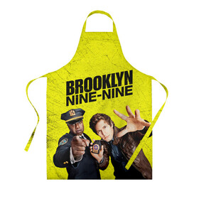 Фартук 3D с принтом Brooklyn Nine-Nine в Екатеринбурге, 100% полиэстер | общий размер — 65 х 85 см, ширина нагрудника — 26 см, горловина — 53 см, длина завязок — 54 см, общий обхват в поясе — 173 см. Принт на завязках и на горловине наносится с двух сторон, на основной части фартука — только с внешней стороны | 7 сезон | 99 участок | brooklyn nine nine | бруклин | бруклин 9 9 | комедия