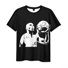 Мужская футболка 3D с принтом Kobe Bryant 24 в Екатеринбурге, 100% полиэфир | прямой крой, круглый вырез горловины, длина до линии бедер | 24 | basketball | bryant | kobe | lakers | nba