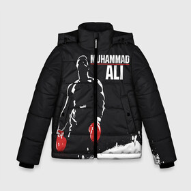 Зимняя куртка для мальчиков 3D с принтом Muhammad Ali в Екатеринбурге, ткань верха — 100% полиэстер; подклад — 100% полиэстер, утеплитель — 100% полиэстер | длина ниже бедра, удлиненная спинка, воротник стойка и отстегивающийся капюшон. Есть боковые карманы с листочкой на кнопках, утяжки по низу изделия и внутренний карман на молнии. 

Предусмотрены светоотражающий принт на спинке, радужный светоотражающий элемент на пуллере молнии и на резинке для утяжки | Тематика изображения на принте: ali | muhammad ali | the greatest | али | бокс | мухамед али | мухаммед али