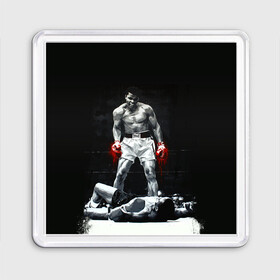 Магнит 55*55 с принтом Muhammad Ali в Екатеринбурге, Пластик | Размер: 65*65 мм; Размер печати: 55*55 мм | Тематика изображения на принте: ali | muhammad ali | the greatest | али | бокс | мухамед али | мухаммед али