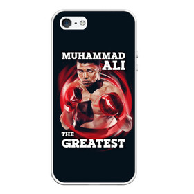 Чехол для iPhone 5/5S матовый с принтом Muhammad Ali в Екатеринбурге, Силикон | Область печати: задняя сторона чехла, без боковых панелей | Тематика изображения на принте: ali | muhammad ali | the greatest | али | бокс | мухамед али | мухаммед али