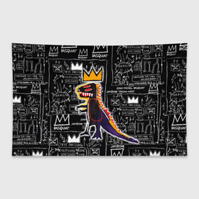 Флаг-баннер с принтом Basquiat Dinosaur в Екатеринбурге, 100% полиэстер | размер 67 х 109 см, плотность ткани — 95 г/м2; по краям флага есть четыре люверса для крепления | art | louis vuitton | lv