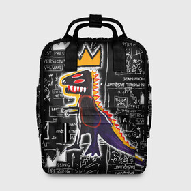 Женский рюкзак 3D с принтом Basquiat Dinosaur в Екатеринбурге, 100% полиэстер | лямки с регулируемой длиной, сверху ручки, чтобы рюкзак нести как сумку. Основное отделение закрывается на молнию, как и внешний карман. Внутри два дополнительных кармана, один из которых закрывается на молнию. По бокам два дополнительных кармашка, куда поместится маленькая бутылочка
 | art | louis vuitton | lv
