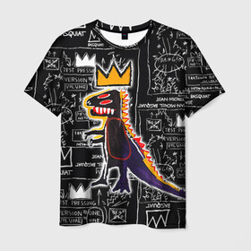 Мужская футболка 3D с принтом Basquiat Dinosaur в Екатеринбурге, 100% полиэфир | прямой крой, круглый вырез горловины, длина до линии бедер | art | louis vuitton | lv