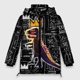 Женская зимняя куртка Oversize с принтом Basquiat Dinosaur в Екатеринбурге, верх — 100% полиэстер; подкладка — 100% полиэстер; утеплитель — 100% полиэстер | длина ниже бедра, силуэт Оверсайз. Есть воротник-стойка, отстегивающийся капюшон и ветрозащитная планка. 

Боковые карманы с листочкой на кнопках и внутренний карман на молнии | Тематика изображения на принте: art | louis vuitton | lv