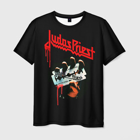 Мужская футболка 3D с принтом Judas Priest в Екатеринбурге, 100% полиэфир | прямой крой, круглый вырез горловины, длина до линии бедер | judas | priest | грув метал | группа | рок | хард рок | хеви метал