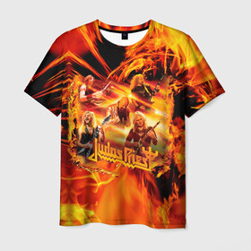 Мужская футболка 3D с принтом Judas Priest в Екатеринбурге, 100% полиэфир | прямой крой, круглый вырез горловины, длина до линии бедер | judas | priest | грув метал | группа | рок | хард рок | хеви метал