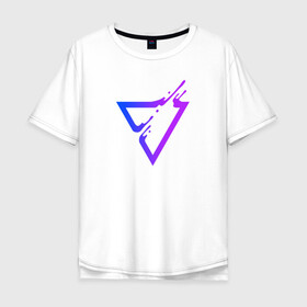 Мужская футболка хлопок Oversize с принтом Liquid Triangle в Екатеринбурге, 100% хлопок | свободный крой, круглый ворот, “спинка” длиннее передней части | геометрия | графика | дизайн | красиво | треугольник