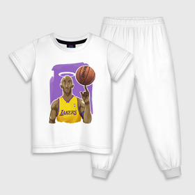 Детская пижама хлопок с принтом Kobe Bryant в Екатеринбурге, 100% хлопок |  брюки и футболка прямого кроя, без карманов, на брюках мягкая резинка на поясе и по низу штанин
 | basketball | black | bryant | game | james | kobe | kobebryant | lakers | lebron | los angeles | mamba | nba | rip | slam dunk | баскетбол | баскетболист | брайант | браянт | джеймс | игрок | коби | леброн | лейкерс | лос анджеле