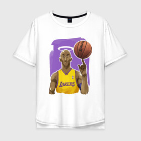 Мужская футболка хлопок Oversize с принтом Kobe Bryant в Екатеринбурге, 100% хлопок | свободный крой, круглый ворот, “спинка” длиннее передней части | basketball | black | bryant | game | james | kobe | kobebryant | lakers | lebron | los angeles | mamba | nba | rip | slam dunk | баскетбол | баскетболист | брайант | браянт | джеймс | игрок | коби | леброн | лейкерс | лос анджеле