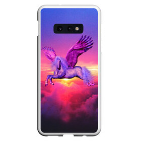 Чехол для Samsung S10E с принтом Dusk Sky Horse в Екатеринбурге, Силикон | Область печати: задняя сторона чехла, без боковых панелей | Тематика изображения на принте: высота | закат | конь | крылья | легенды | летать | летающий | лошадь | мистический | мифология | мифы | небесный | небо | облака | облач | пегас | плед | подушка | полет | пурпурный | сумерки | сумка