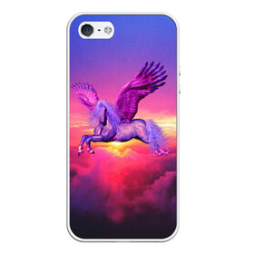 Чехол для iPhone 5/5S матовый с принтом Dusk Sky Horse в Екатеринбурге, Силикон | Область печати: задняя сторона чехла, без боковых панелей | высота | закат | конь | крылья | легенды | летать | летающий | лошадь | мистический | мифология | мифы | небесный | небо | облака | облач | пегас | плед | подушка | полет | пурпурный | сумерки | сумка