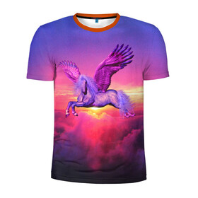 Мужская футболка 3D спортивная с принтом Dusk Sky Horse в Екатеринбурге, 100% полиэстер с улучшенными характеристиками | приталенный силуэт, круглая горловина, широкие плечи, сужается к линии бедра | высота | закат | конь | крылья | легенды | летать | летающий | лошадь | мистический | мифология | мифы | небесный | небо | облака | облач | пегас | плед | подушка | полет | пурпурный | сумерки | сумка