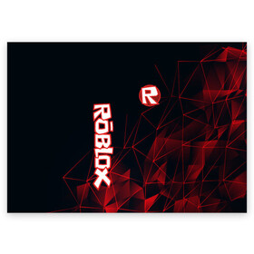 Поздравительная открытка с принтом ROBLOX в Екатеринбурге, 100% бумага | плотность бумаги 280 г/м2, матовая, на обратной стороне линовка и место для марки
 | game | gamer | logo | minecraft | roblox | simulator | игра | конструктор | лого | майнкрафт | симулятор | строительство | фигура