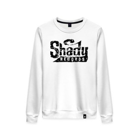 Женский свитшот хлопок с принтом Eminem Slim Shady в Екатеринбурге, 100% хлопок | прямой крой, круглый вырез, на манжетах и по низу широкая трикотажная резинка  | beat | eminem | hip hop | hiphop | marshall | mm | music | nigga | radio | rap | record | records | shady | slim | underground | запись | звук | музыка | радио | рекорд | рекордс | рэп | слим | талант | хип хоп | хипхоп | эминем