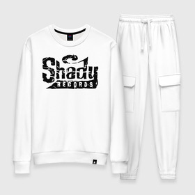 Женский костюм хлопок с принтом Eminem Slim Shady в Екатеринбурге, 100% хлопок | на свитшоте круглая горловина, мягкая резинка по низу. Брюки заужены к низу, на них два вида карманов: два 