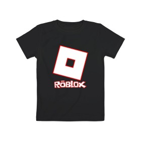 Детская футболка хлопок с принтом ROBLOX в Екатеринбурге, 100% хлопок | круглый вырез горловины, полуприлегающий силуэт, длина до линии бедер | game | gamer | logo | minecraft | roblox | simulator | игра | конструктор | лого | майнкрафт | симулятор | строительство | фигура