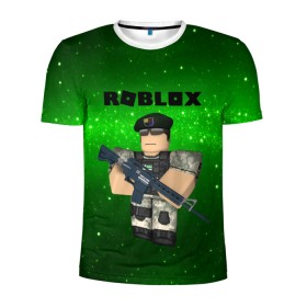 Мужская футболка 3D спортивная с принтом Roblox в Екатеринбурге, 100% полиэстер с улучшенными характеристиками | приталенный силуэт, круглая горловина, широкие плечи, сужается к линии бедра | game | roblox | блок | игра | игрушка | лего | майнкрафт | персонажи | персонажи из кубиков | роблокс | робот