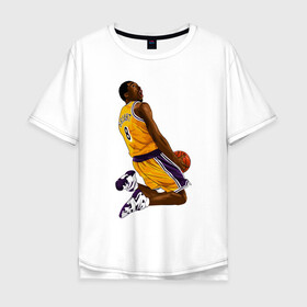 Мужская футболка хлопок Oversize с принтом Kobe Bryant в Екатеринбурге, 100% хлопок | свободный крой, круглый ворот, “спинка” длиннее передней части | basketball | black | bryant | game | james | kobe | kobebryant | lakers | lebron | los angeles | mamba | nba | rip | slam dunk | баскетбол | баскетболист | брайант | браянт | джеймс | игрок | коби | леброн | лейкерс | лос анджеле