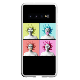 Чехол для Samsung Galaxy S10 с принтом Медуза Горгона Pop Art в Екатеринбурге, Силикон | Область печати: задняя сторона чехла, без боковых панелей | Тематика изображения на принте: 8 марта | бизнес леди | в очках | девушка в очках | девушке | жвачка | жене | женский день | женский праздник | женское лицо | кружка | легенда | лицо | любимой | медуза | мифология | монстр | опасная