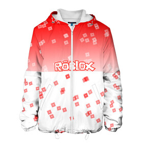 Мужская куртка 3D с принтом ROBLOX в Екатеринбурге, ткань верха — 100% полиэстер, подклад — флис | прямой крой, подол и капюшон оформлены резинкой с фиксаторами, два кармана без застежек по бокам, один большой потайной карман на груди. Карман на груди застегивается на липучку | 3d | roblox | игра | лого | логотип | надпись | онлайн | платформа | роблокс | эмблема