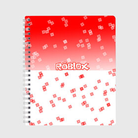 Тетрадь с принтом ROBLOX в Екатеринбурге, 100% бумага | 48 листов, плотность листов — 60 г/м2, плотность картонной обложки — 250 г/м2. Листы скреплены сбоку удобной пружинной спиралью. Уголки страниц и обложки скругленные. Цвет линий — светло-серый
 | 3d | roblox | игра | лого | логотип | надпись | онлайн | платформа | роблокс | эмблема