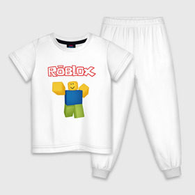 Детская пижама хлопок с принтом ROBLOX в Екатеринбурге, 100% хлопок |  брюки и футболка прямого кроя, без карманов, на брюках мягкая резинка на поясе и по низу штанин
 | game | gamer | logo | minecraft | roblox | simulator | игра | конструктор | лого | майнкрафт | симулятор | строительство | фигура