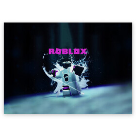 Поздравительная открытка с принтом ROBLOX в Екатеринбурге, 100% бумага | плотность бумаги 280 г/м2, матовая, на обратной стороне линовка и место для марки
 | roblox | игра | компьютерная игра | логотип | онлайн | онлайн игра | роблакс | роблокс