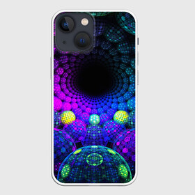 Чехол для iPhone 13 mini с принтом PSY NEON в Екатеринбурге,  |  | abstract | abstraction | color | fractal | geometry | paitnt | polygon | polygonal | psy | абстракция | геометрия | краски | неоновые | полигоны | психоделика | фрактал