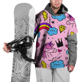 Накидка на куртку 3D с принтом Единороги в Екатеринбурге, 100% полиэстер |  | pink | единорог | единорожки | звезда | корона | лето | лошадка | лошадь | надпись | облака | радуга | радужный | сердечки | символы