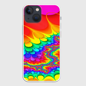 Чехол для iPhone 13 mini с принтом TIE DYE в Екатеринбурге,  |  | abstract | abstraction | color | fractal | geometry | paitnt | polygon | polygonal | psy | абстракция | геометрия | краски | неоновые | полигоны | психоделика | фрактал