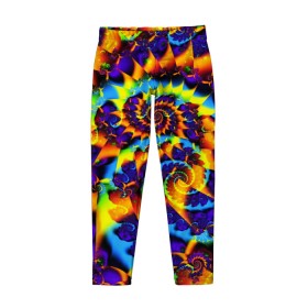 Детские леггинсы 3D с принтом TIE-DYE COLOR в Екатеринбурге, полиэстер 85%, спандекс 15% | эластичный пояс, зауженный крой | abstract | abstraction | color | fractal | geometry | paitnt | polygon | polygonal | psy | абстракция | геометрия | краски | неоновые | полигоны | психоделика | фрактал