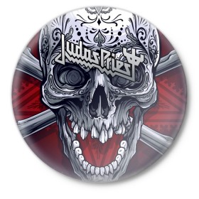 Значок с принтом Judas Priest в Екатеринбурге,  металл | круглая форма, металлическая застежка в виде булавки | 