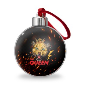 Ёлочный шар с принтом the Queen в Екатеринбурге, Пластик | Диаметр: 77 мм | Тематика изображения на принте: queen | большая кошка | королева | корона | кошка | леопард | львица | молния