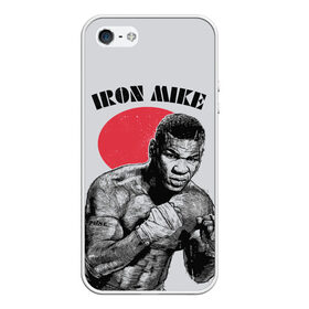 Чехол для iPhone 5/5S матовый с принтом Iron Mike в Екатеринбурге, Силикон | Область печати: задняя сторона чехла, без боковых панелей | Тематика изображения на принте: iron mike | iron mike tyson | mike tyson | бокс | железный майк | майк тайсон | таисон | тайсон