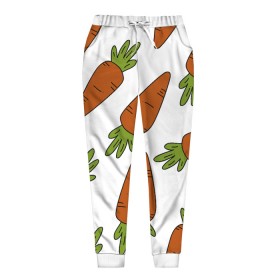 Женские брюки 3D с принтом Морковь в Екатеринбурге, полиэстер 100% | прямой крой, два кармана без застежек по бокам, с мягкой трикотажной резинкой на поясе и по низу штанин. В поясе для дополнительного комфорта — широкие завязки | 