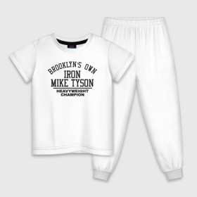 Детская пижама хлопок с принтом Iron Mike Tyson в Екатеринбурге, 100% хлопок |  брюки и футболка прямого кроя, без карманов, на брюках мягкая резинка на поясе и по низу штанин
 | iron mike | iron mike tyson | mike tyson | бокс | железный майк | майк тайсон | таисон | тайсон