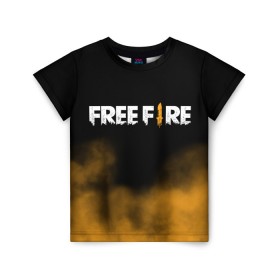 Детская футболка 3D с принтом Free fire в Екатеринбурге, 100% гипоаллергенный полиэфир | прямой крой, круглый вырез горловины, длина до линии бедер, чуть спущенное плечо, ткань немного тянется | free fire | freefire | игра free fire | игра фрифаер | фри файр | фрифаер