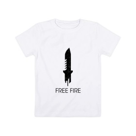 Детская футболка хлопок с принтом Free Fire в Екатеринбурге, 100% хлопок | круглый вырез горловины, полуприлегающий силуэт, длина до линии бедер | free fire | freefire | игра free fire | игра фрифаер | фри файр | фрифаер