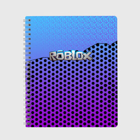 Тетрадь с принтом Roblox Gradient Pattern в Екатеринбурге, 100% бумага | 48 листов, плотность листов — 60 г/м2, плотность картонной обложки — 250 г/м2. Листы скреплены сбоку удобной пружинной спиралью. Уголки страниц и обложки скругленные. Цвет линий — светло-серый
 | game | game roblox | logo roblox | online game | r | roblox | игра | игра роблокс | лого | лого роблокс | логотип | надпись | онлайн игра | онлайн игра роблокс | роблокс