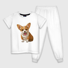 Детская пижама хлопок с принтом Корги. в Екатеринбурге, 100% хлопок |  брюки и футболка прямого кроя, без карманов, на брюках мягкая резинка на поясе и по низу штанин
 | dogs | style | животные | корги | милые собаки | мимимишность | минимализм | модные | подарок | прикольные картинки | пушистая собака | собака | собаки | стиль | щенки