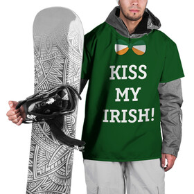 Накидка на куртку 3D с принтом Kiss my Irish в Екатеринбурге, 100% полиэстер |  | британия | день святого патрика | золото | ирландия