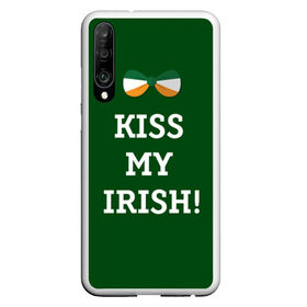 Чехол для Honor P30 с принтом Kiss my Irish в Екатеринбурге, Силикон | Область печати: задняя сторона чехла, без боковых панелей | Тематика изображения на принте: британия | день святого патрика | золото | ирландия