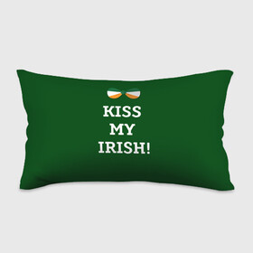 Подушка 3D антистресс с принтом Kiss my Irish в Екатеринбурге, наволочка — 100% полиэстер, наполнитель — вспененный полистирол | состоит из подушки и наволочки на молнии | британия | день святого патрика | золото | ирландия