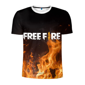 Мужская футболка 3D спортивная с принтом FREE FIRE в Екатеринбурге, 100% полиэстер с улучшенными характеристиками | приталенный силуэт, круглая горловина, широкие плечи, сужается к линии бедра | free fire | freefire | игра free fire | игра фрифаер | фри файр | фрифаер