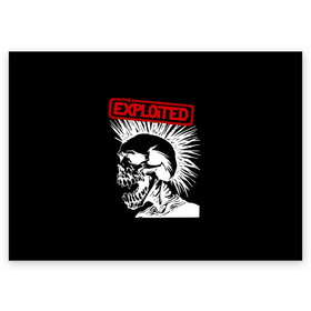 Поздравительная открытка с принтом The Exploited в Екатеринбурге, 100% бумага | плотность бумаги 280 г/м2, матовая, на обратной стороне линовка и место для марки
 | Тематика изображения на принте: punks | punks not dead | the exploited | панк не сдох | панки | уоти | череп | эксплоитед