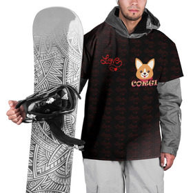 Накидка на куртку 3D с принтом Корги в Екатеринбурге, 100% полиэстер |  | 3d | corg | dog | день святого валеина | корги | кость | лапа | лого | логотип | надпись | собака | эмблема
