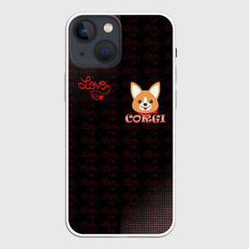 Чехол для iPhone 13 mini с принтом Корги в Екатеринбурге,  |  | 3d | corg | dog | день святого валеина | корги | кость | лапа | лого | логотип | надпись | собака | эмблема