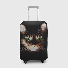Чехол для чемодана 3D с принтом Зеленоглазый кот в Екатеринбурге, 86% полиэфир, 14% спандекс | двустороннее нанесение принта, прорези для ручек и колес | зеленые глаза | кот | котик | кошак | кошатнику | кошатнице | кошачий портрет | кошка | кошка с зелеными глазами | кружка | любительнице ко | любителю кошек | подушка | полосатый кот | портрет кота
