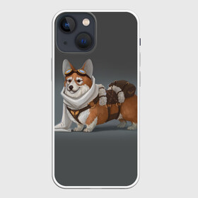 Чехол для iPhone 13 mini с принтом КОРГИ ПИЛОТ в Екатеринбурге,  |  | animals | corgi | dogs | pets | puppies | queen | животные | корги | королева | песики | питомцы | собаки | щенки